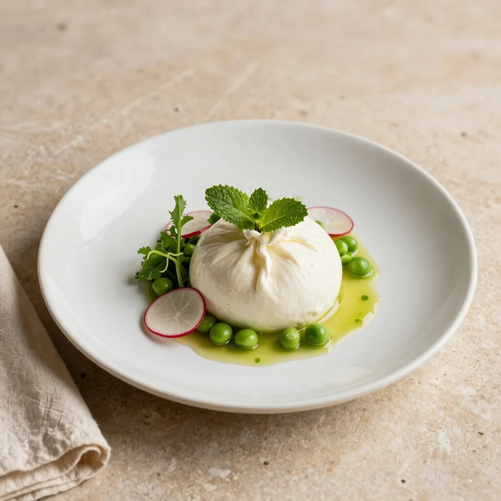 Burrata with Spring Peas